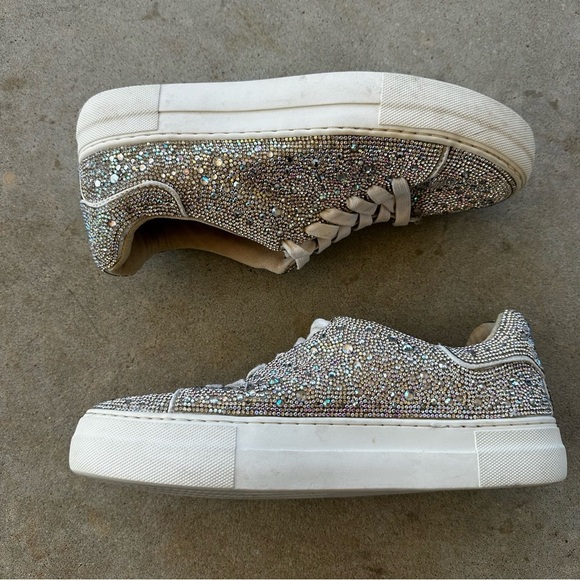 Betsey Johnson Suton Lace-Up Rhinestone Platform Sneakers Women’s Size 8.5 - Picture 2 of 13